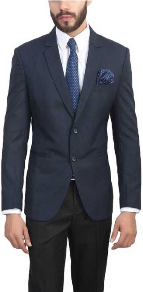 Navy Blue Blazer for Men - Full Sleeves