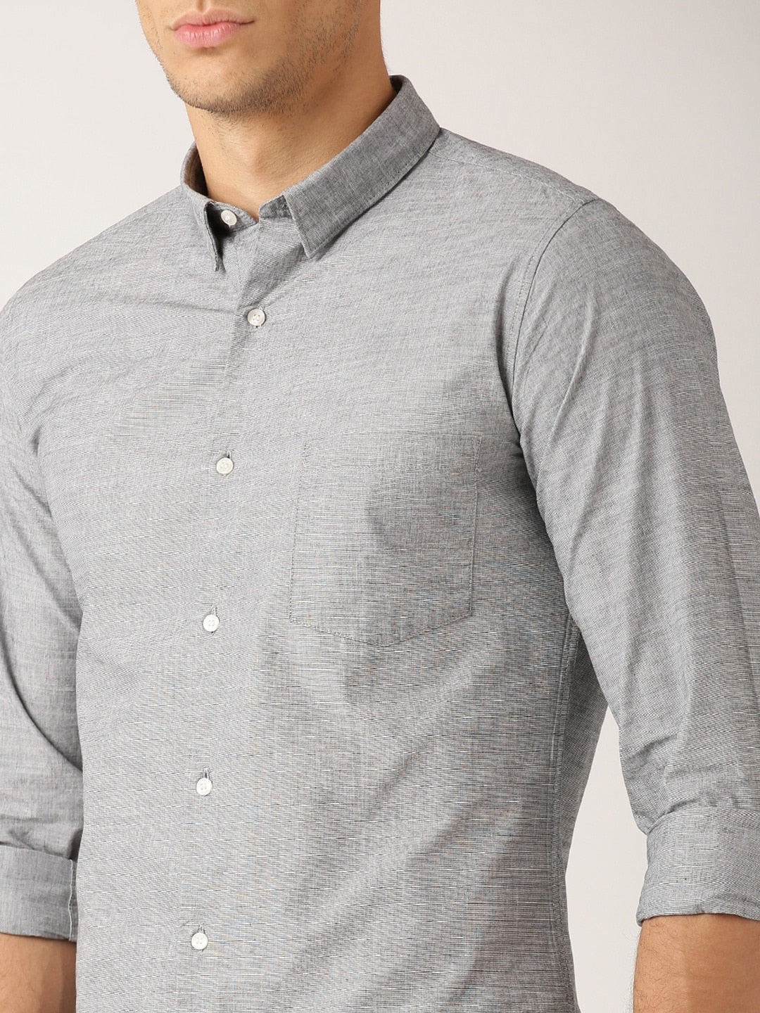 Men's Light Grey Formal Shirt