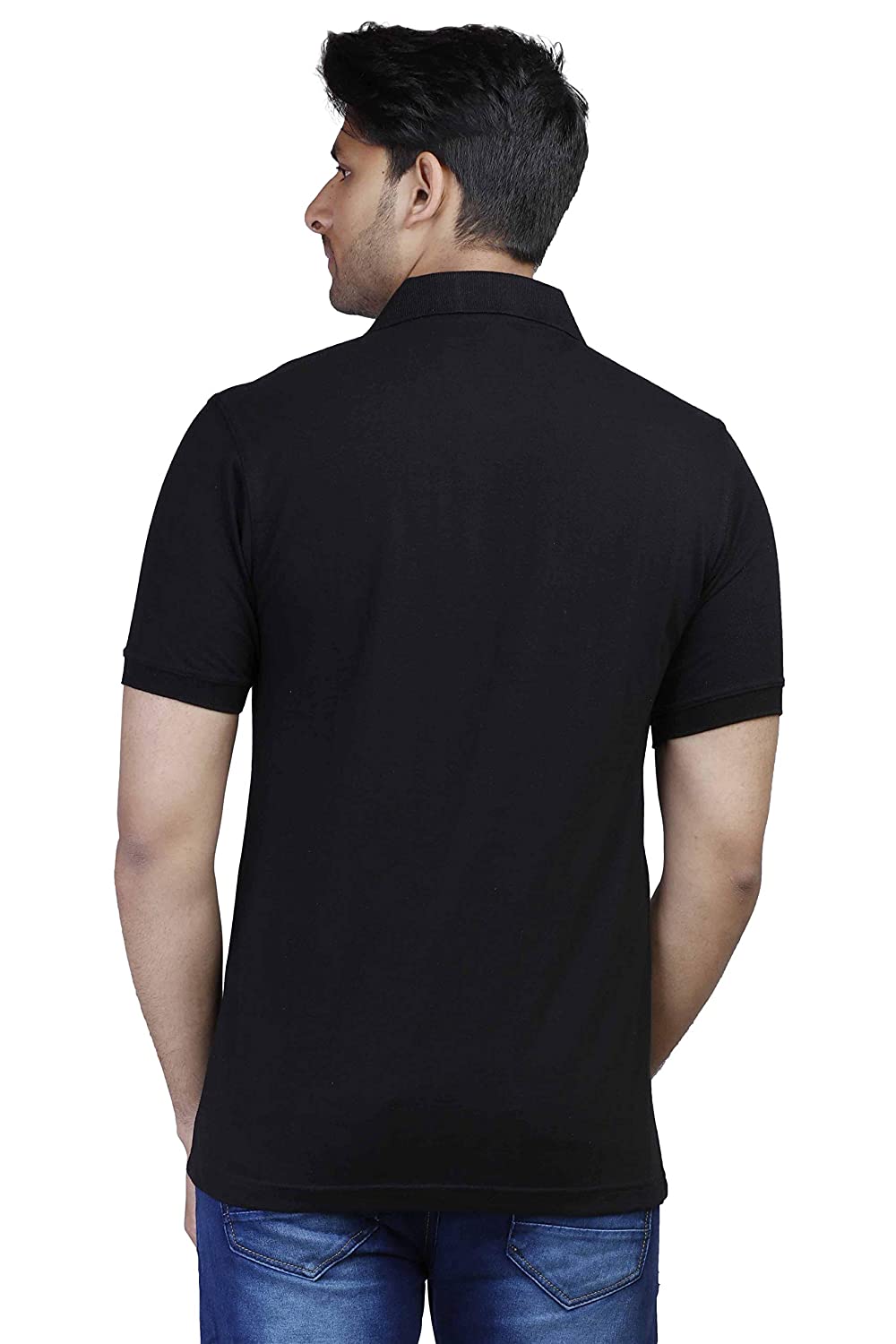 Men's Black Polo Collar T-shirt