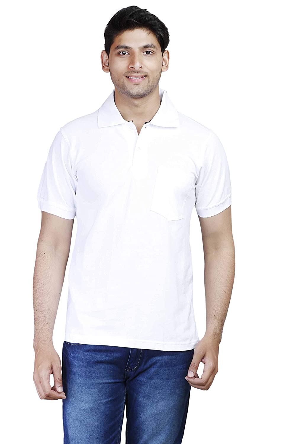 Men's White Polo Collar t-shirt