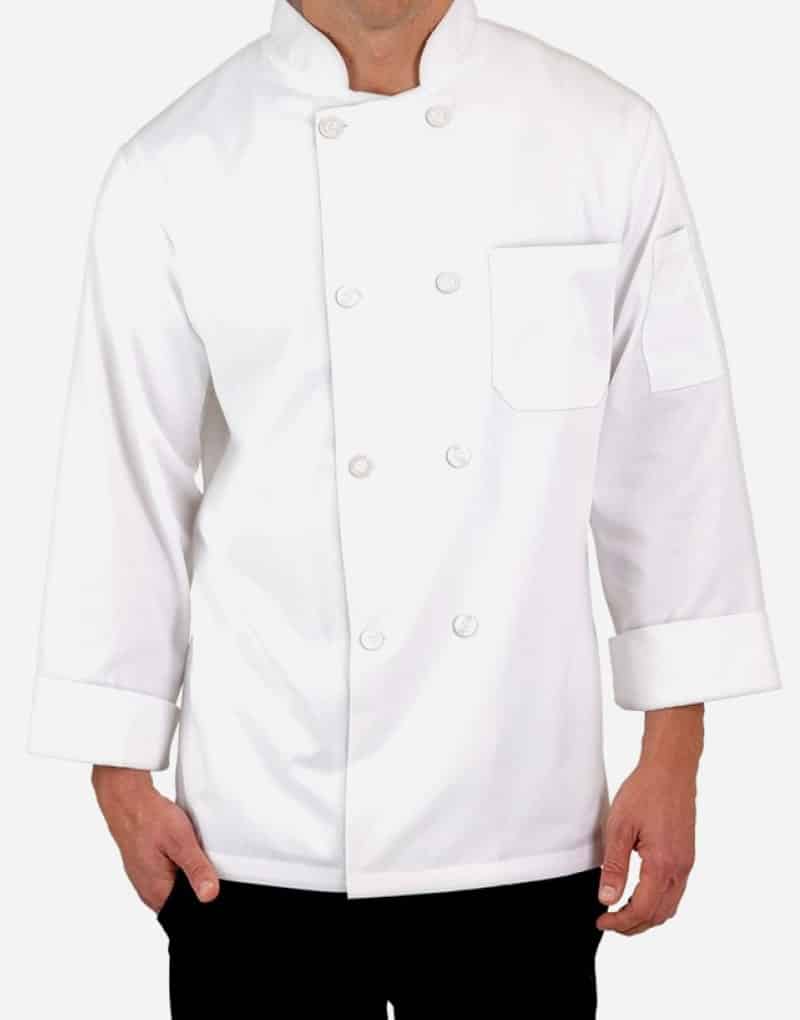 white full sleeves chef coat for men