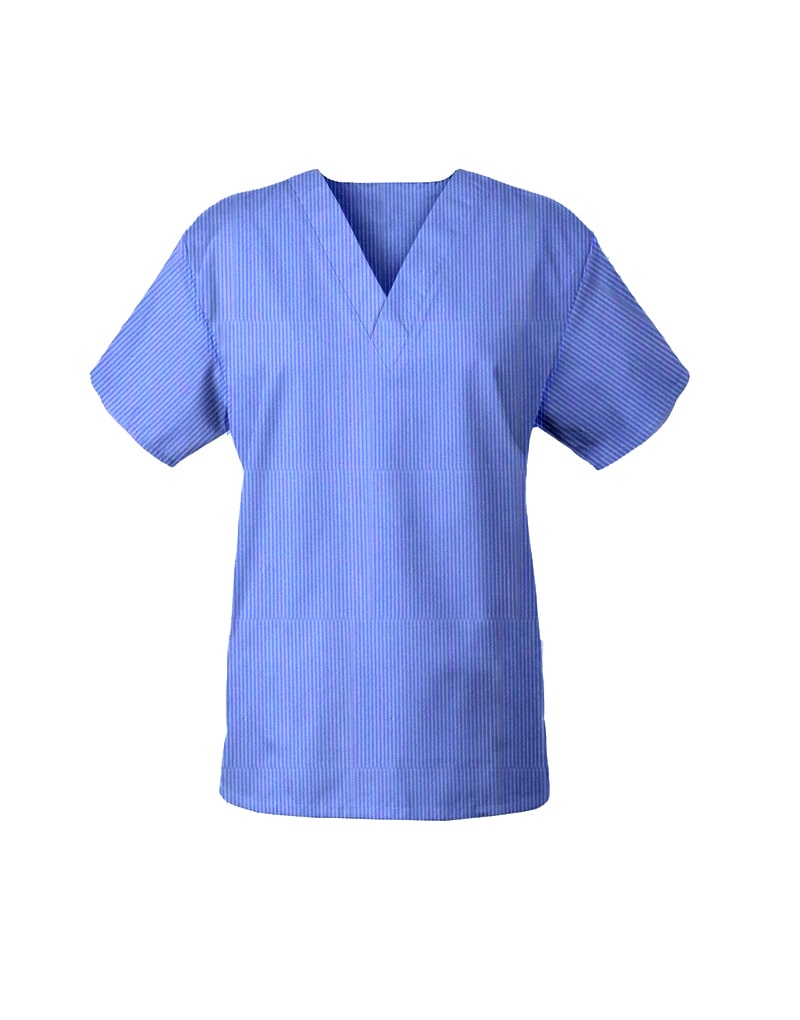 Blue Self Stripe Top Half Sleeve Unisex Medical Scrubs