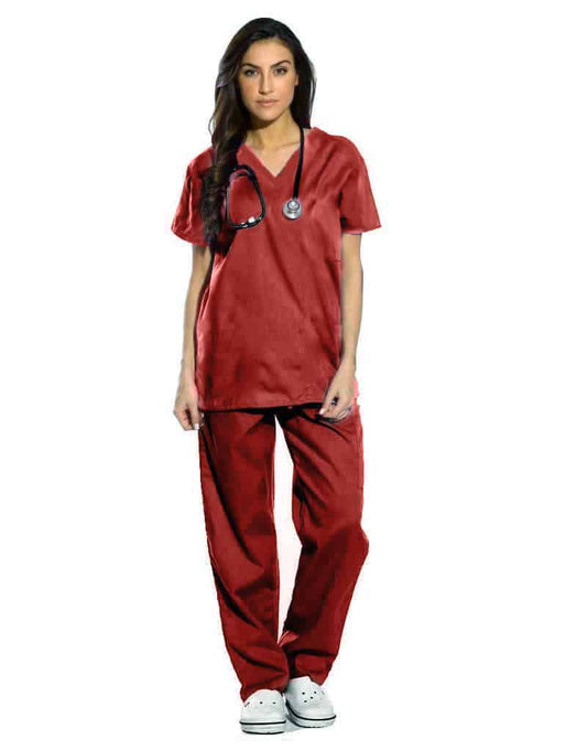 Maroon Half Sleeve All-Day Medical Uniform Scrubs