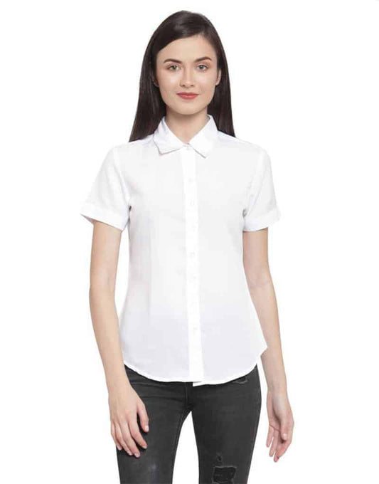 Women's Half Hands White Shirt Fabrics