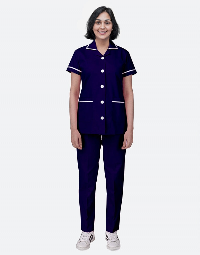 Blue-black Half Sleeve Nurse uniform