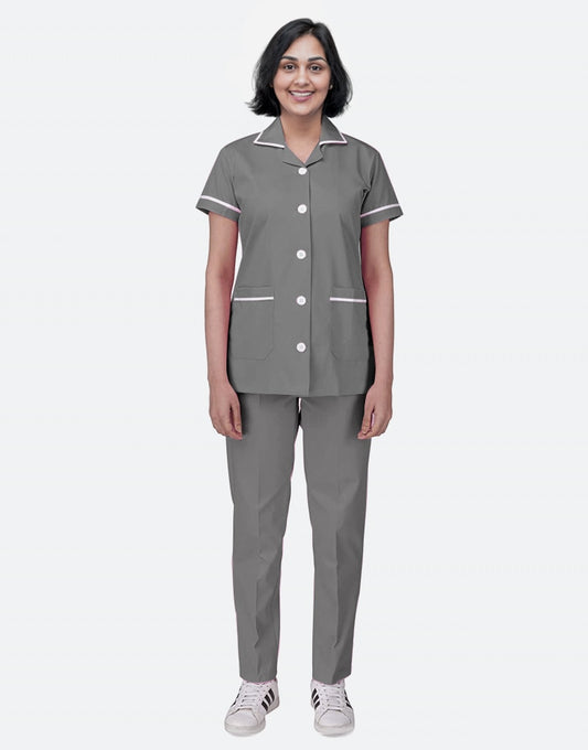 Dark Grey Half Sleeve Nurse uniform