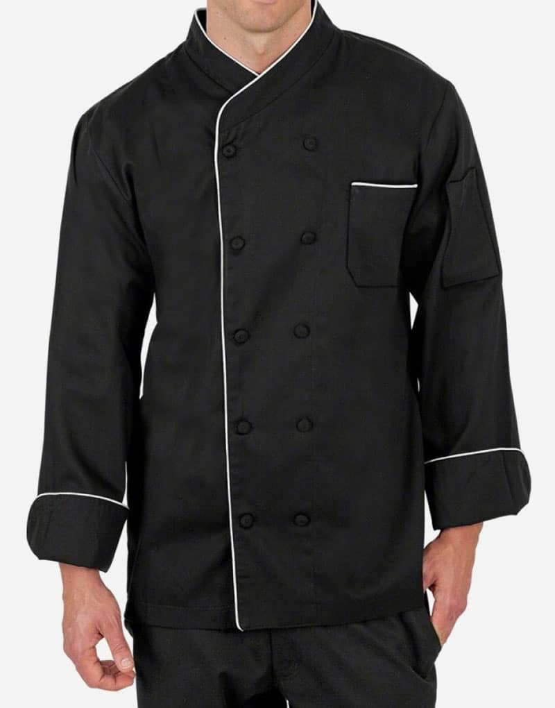 Premium black chef coat for men