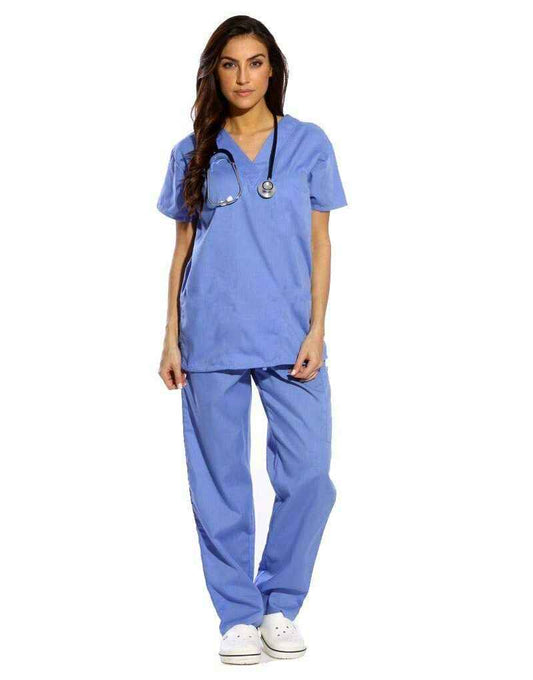 Sky Blue Half Sleeve All-Day Medical Uniform Scrub
