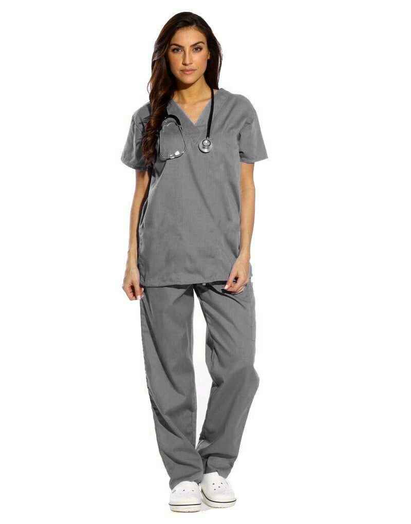 Dark Grey Scrub Half Sleeve AllDay Medical Scrubs Hirawats Online