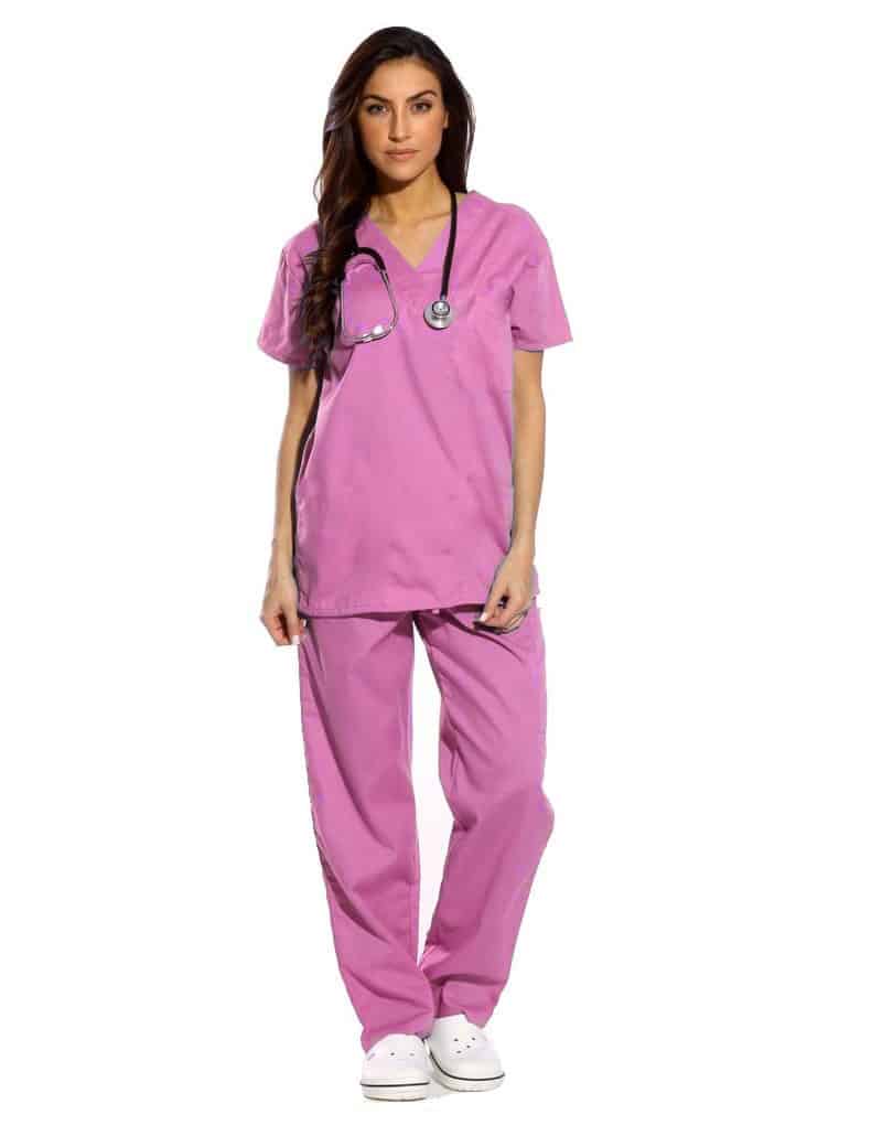 Pink Half Sleeve All-Day Medical Scrubs