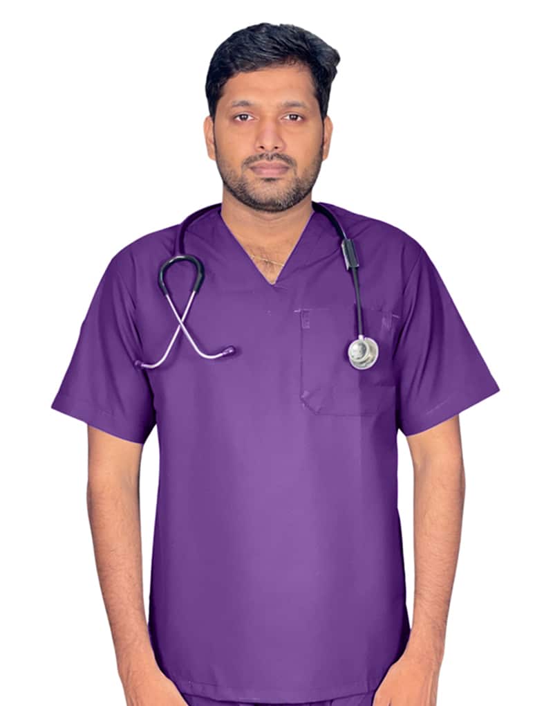 Violet Half Sleeve All-Day Medical Scrubs