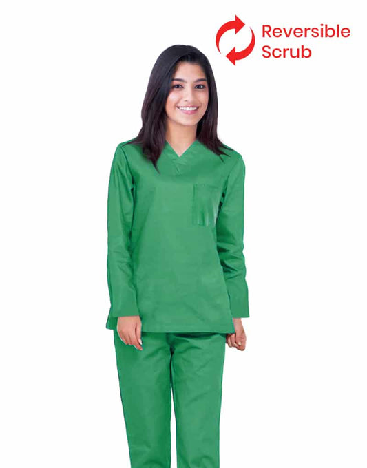 Spinach Green Reversible Full Sleeve Medical Scrubs