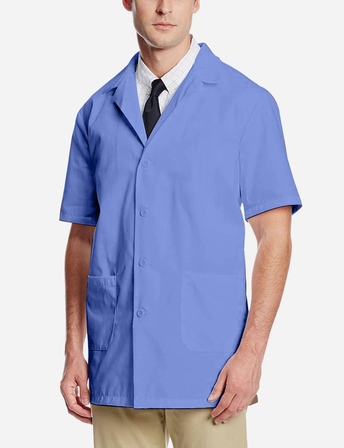 sky blue lab coat