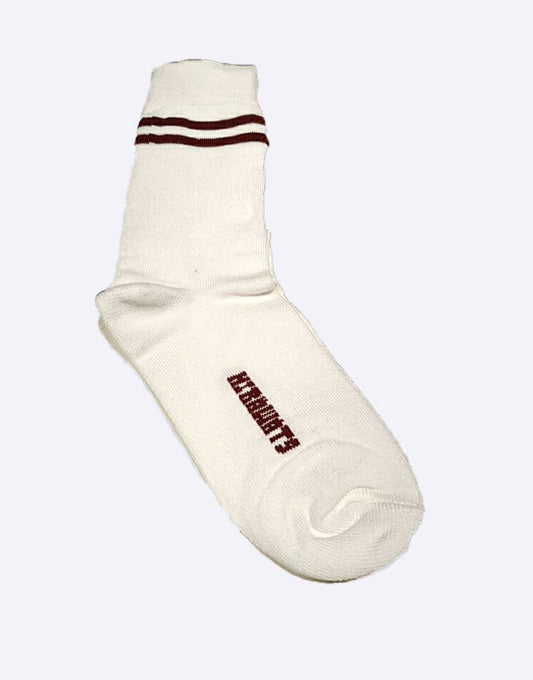 White With Brown Double Stripe