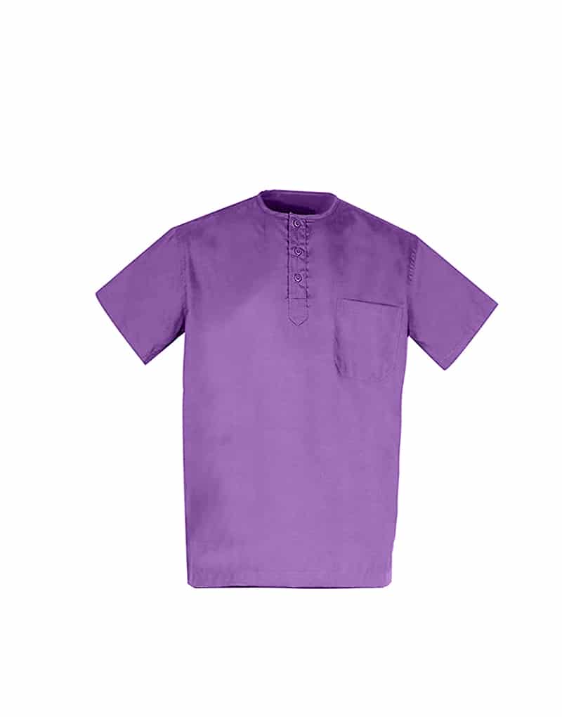 Violet All-Day Half Sleeve Round Neck 3 Buttons Medical Scrubs