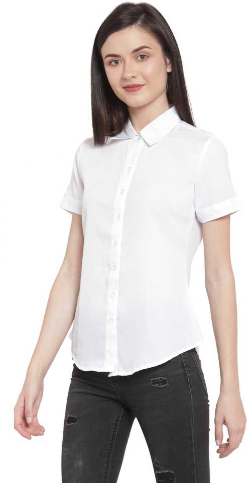 Women's Half Hands White Shirt Fabrics
