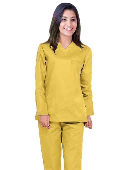 Yellow Full Sleeve All-Day Medical Scrubs
